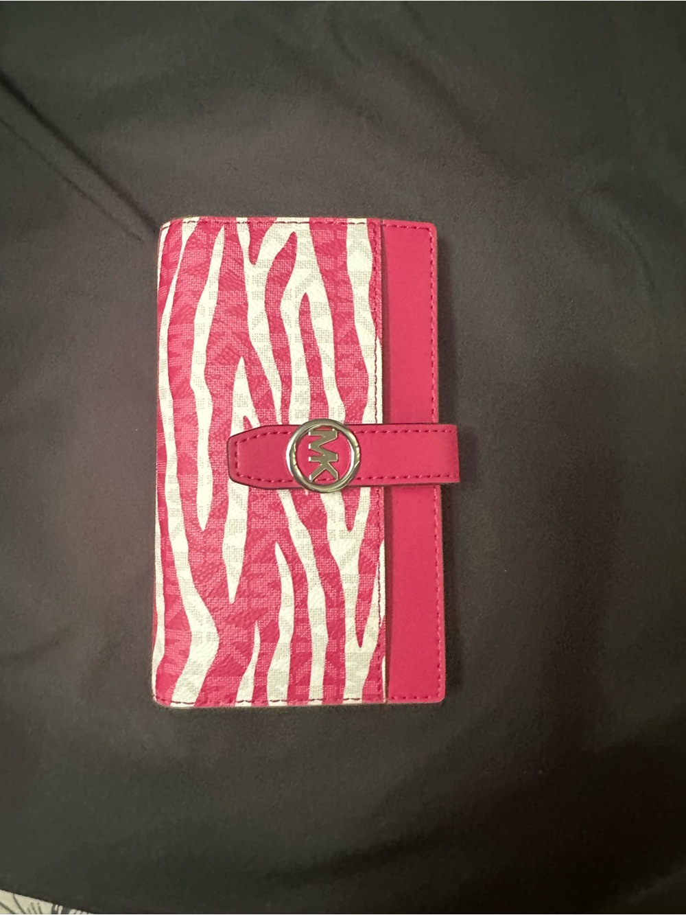 Michael Kors Hot Pink and White Zebra-Print Phone Wallet
